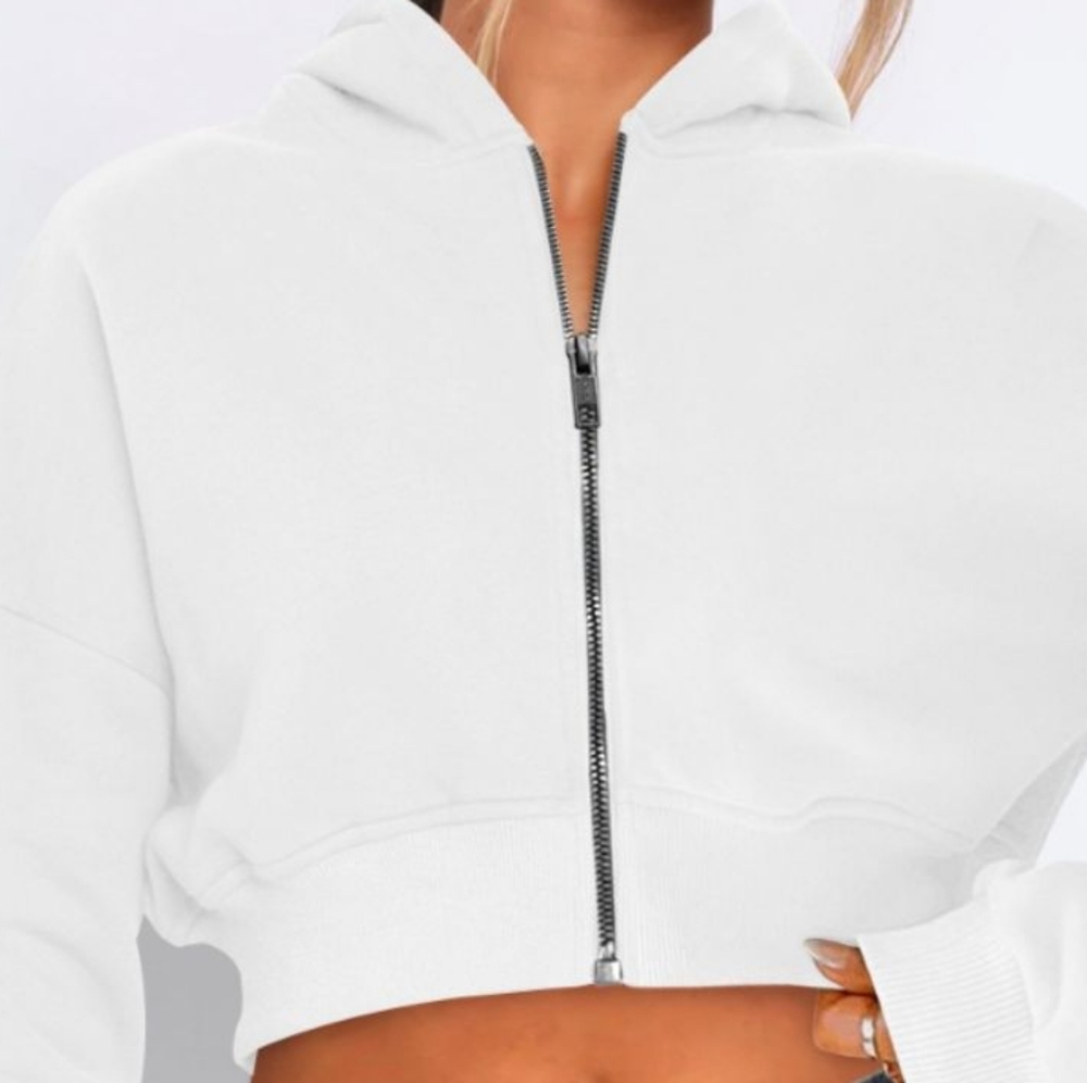Cropped Hooded Zip-Up Jacket - Picture 7 of 7